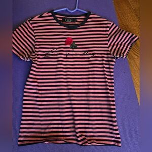 Mens Civil Pink and Blur  Striped  T-Shirt
